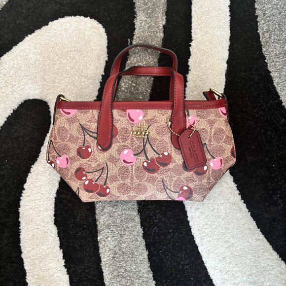 Coach Signature Mini Cherry Tote Bag - Picture 1 of 3